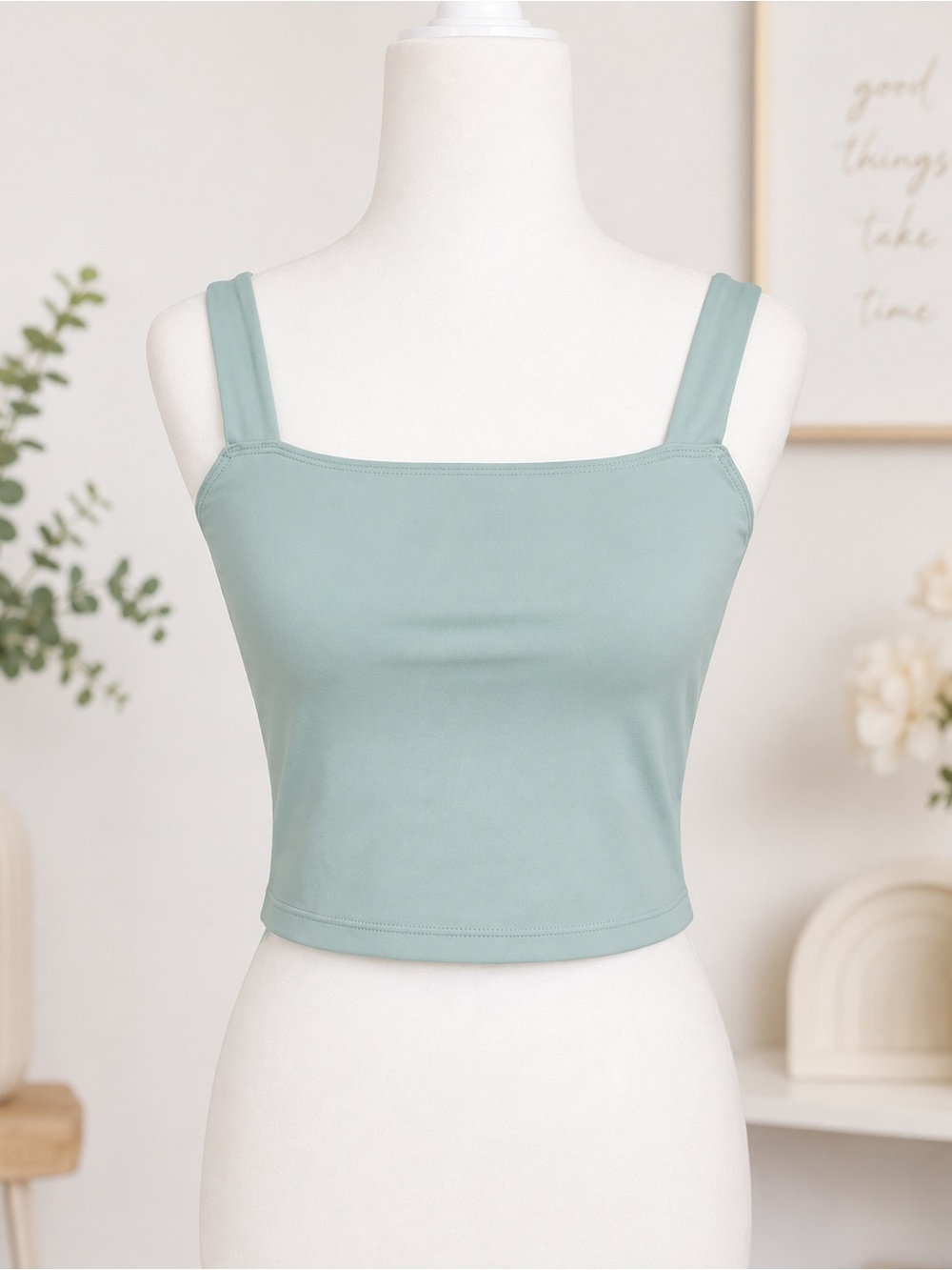 HALARA SoftlyZero™ Plush Square Neck Cropped Skinny Yoga Tank Top